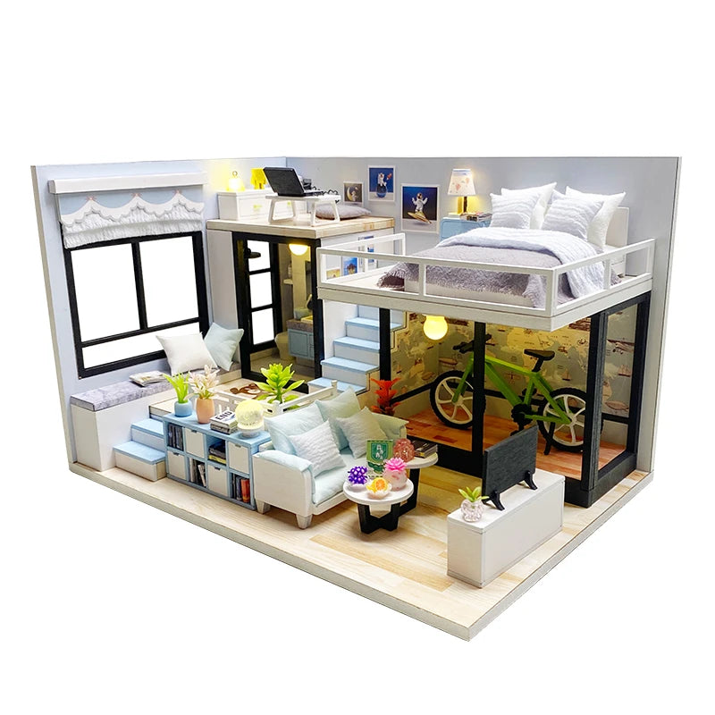 Modern Loft V1 Dollhouse DIY Kit Mycutebee Book Nook Kit