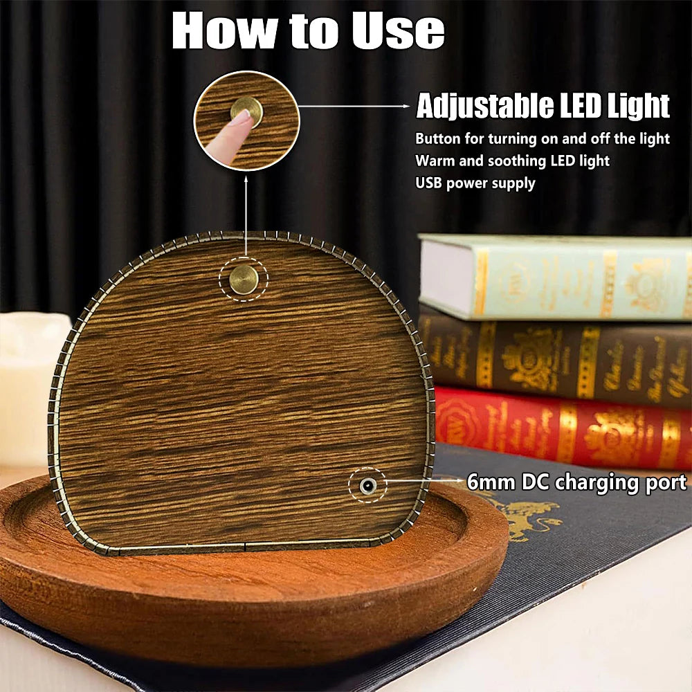 Cat Café Dreamscape 3D Wooden Night Light