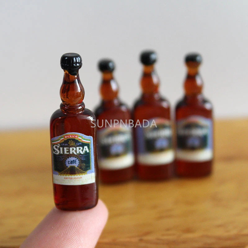 1/6 Scale Miniature Wine & Whisky Bottle Set for Dollhouse & BJD