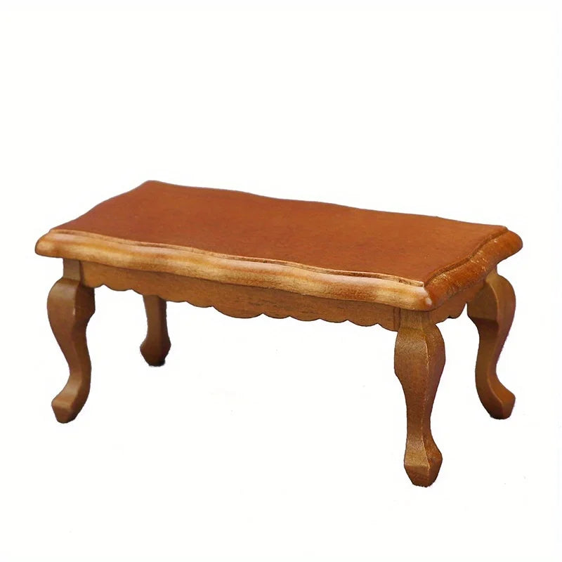 Miniature Coffee Table – 1:12 Scale Wooden Dollhouse Table