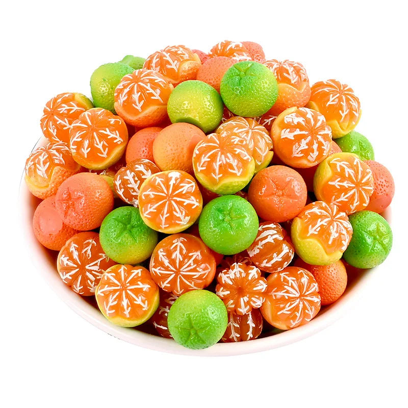 Mini Resin Orange Charms – Flatback DIY Craft (10pcs)