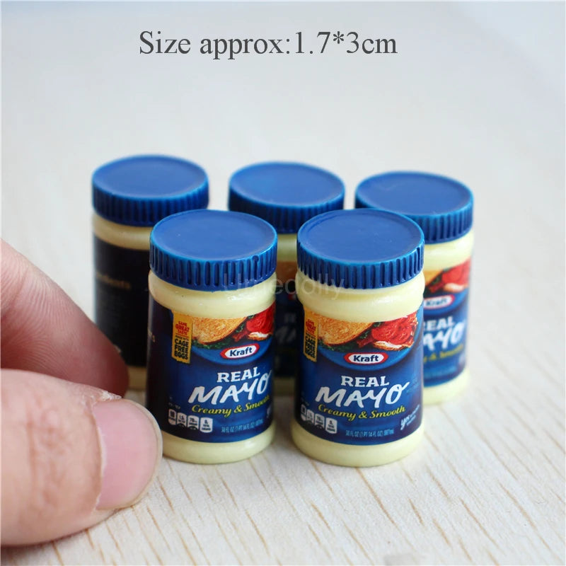 Miniature Branded Spread Bottle Set (5PCS) – 1/6 & 1/12 Scale