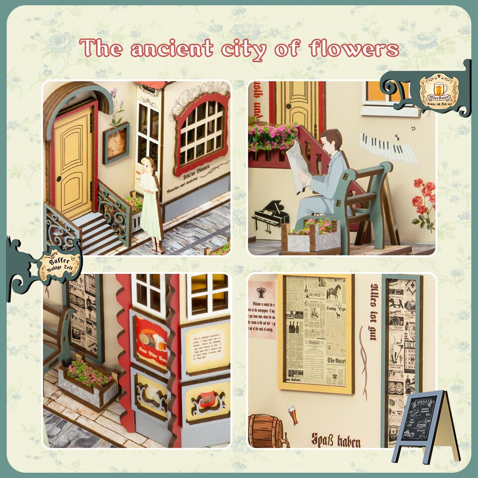 The Ancient City of Flowers book nook kit – packaging and contents