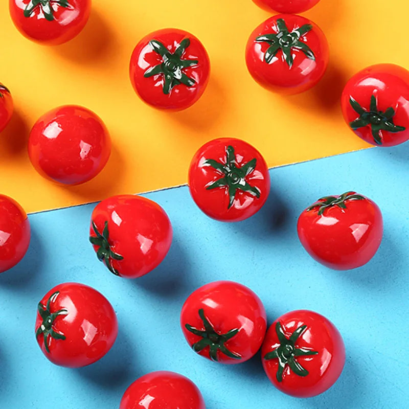 5pcs Mini Tomato Resin Charms for Crafts & Decor
