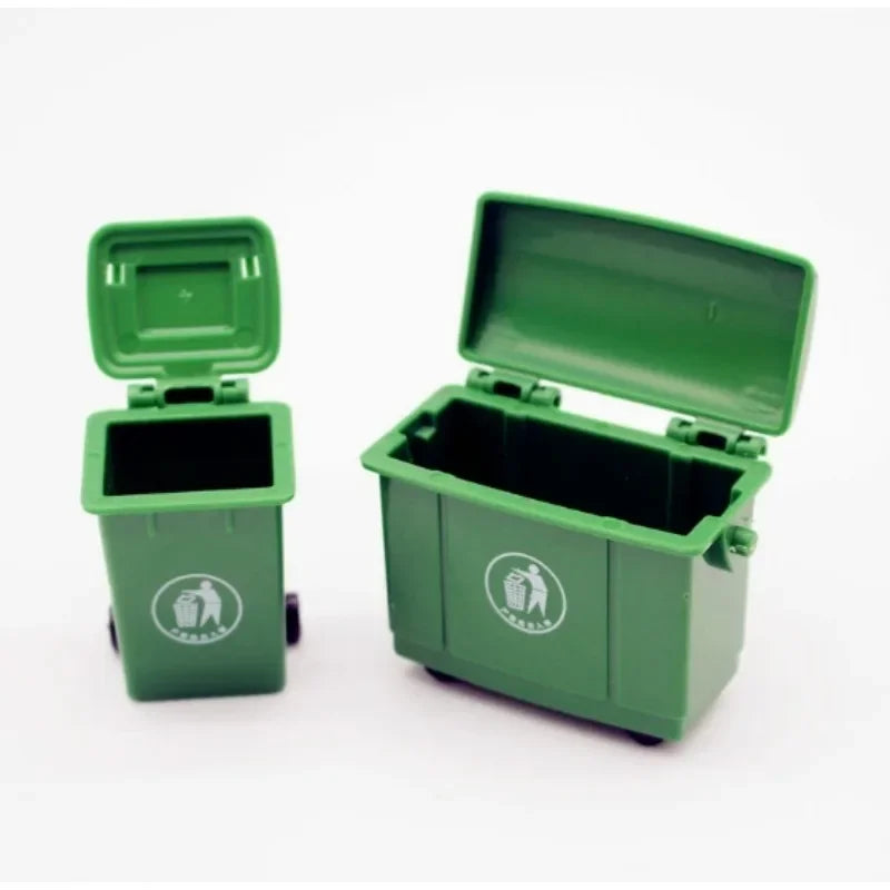 1:6 Scale Garbage Bin with Wheels & Lid
