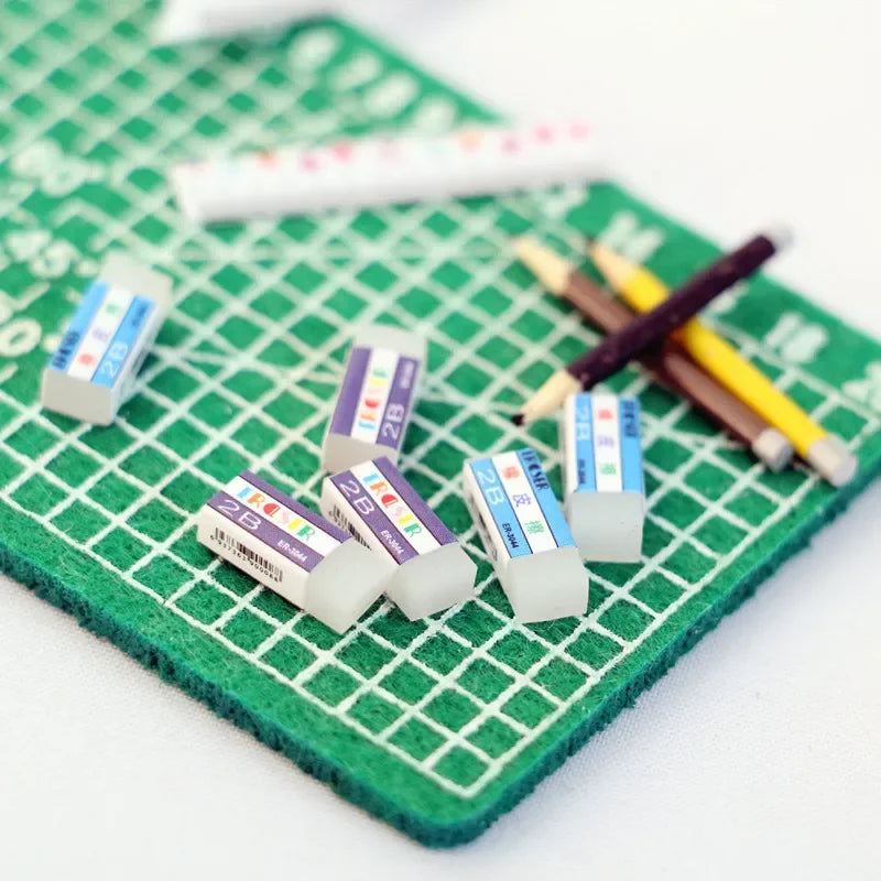 Mini Eraser Set – 1:12 Scale Dollhouse School Supplies