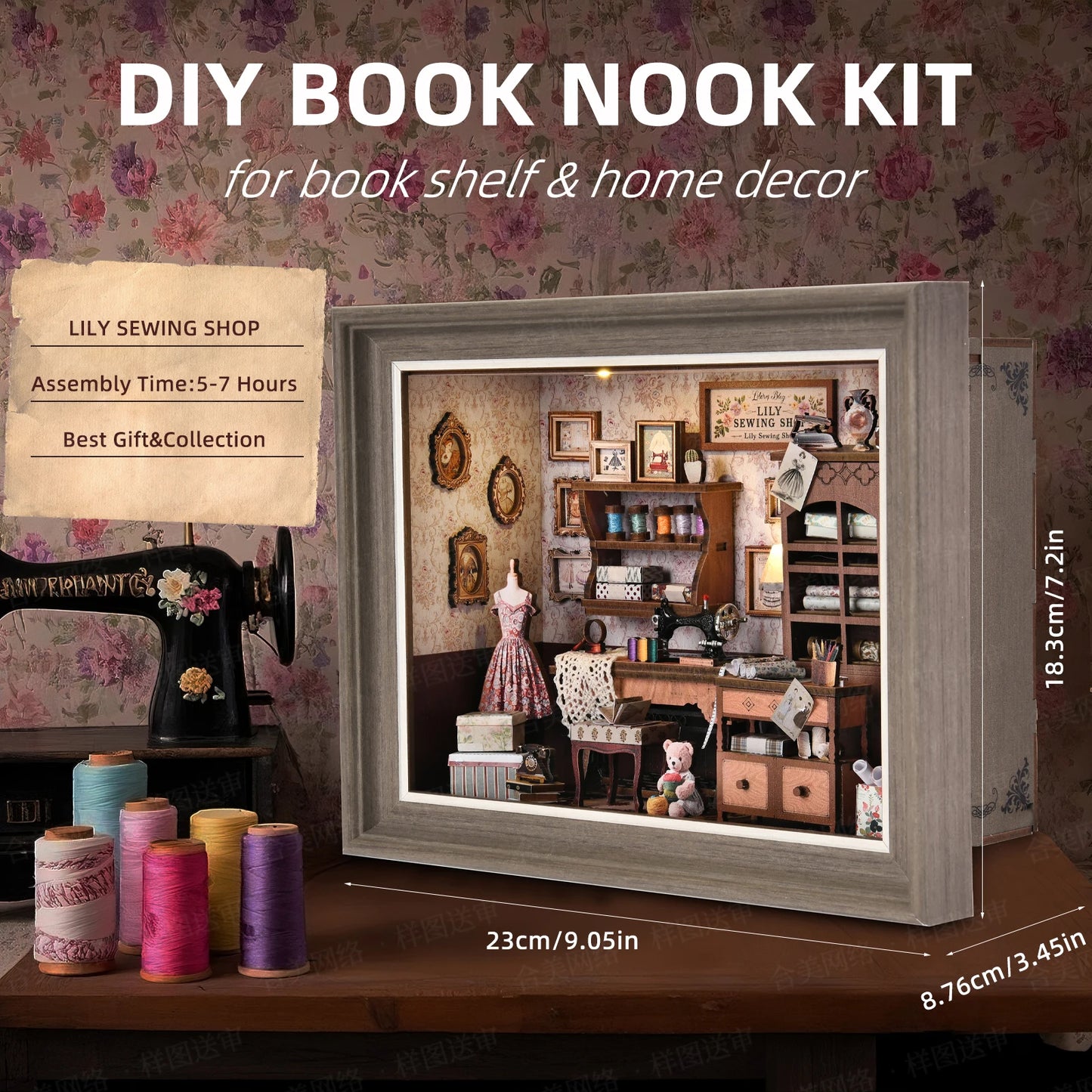 Lily Sewing Shop Miniature with LED Lights