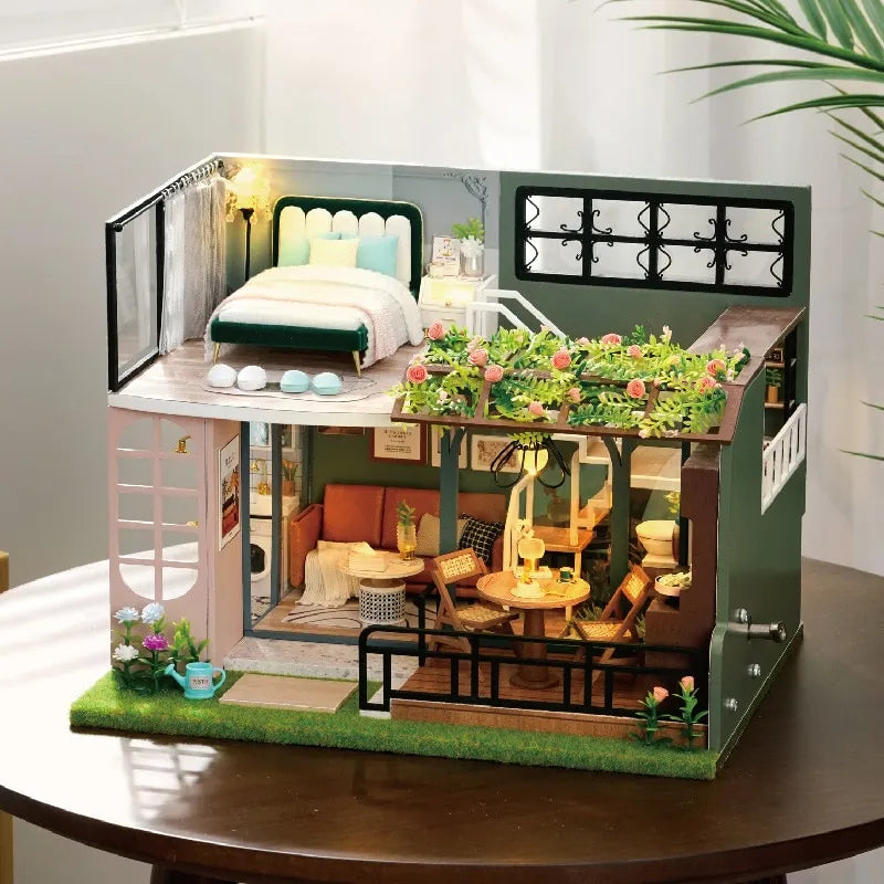 Half of The Garden DIY Miniature Dollhouse Kit – Book Nook Kit