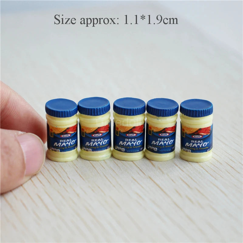 Miniature Branded Spread Bottle Set (5PCS) – 1/6 & 1/12 Scale