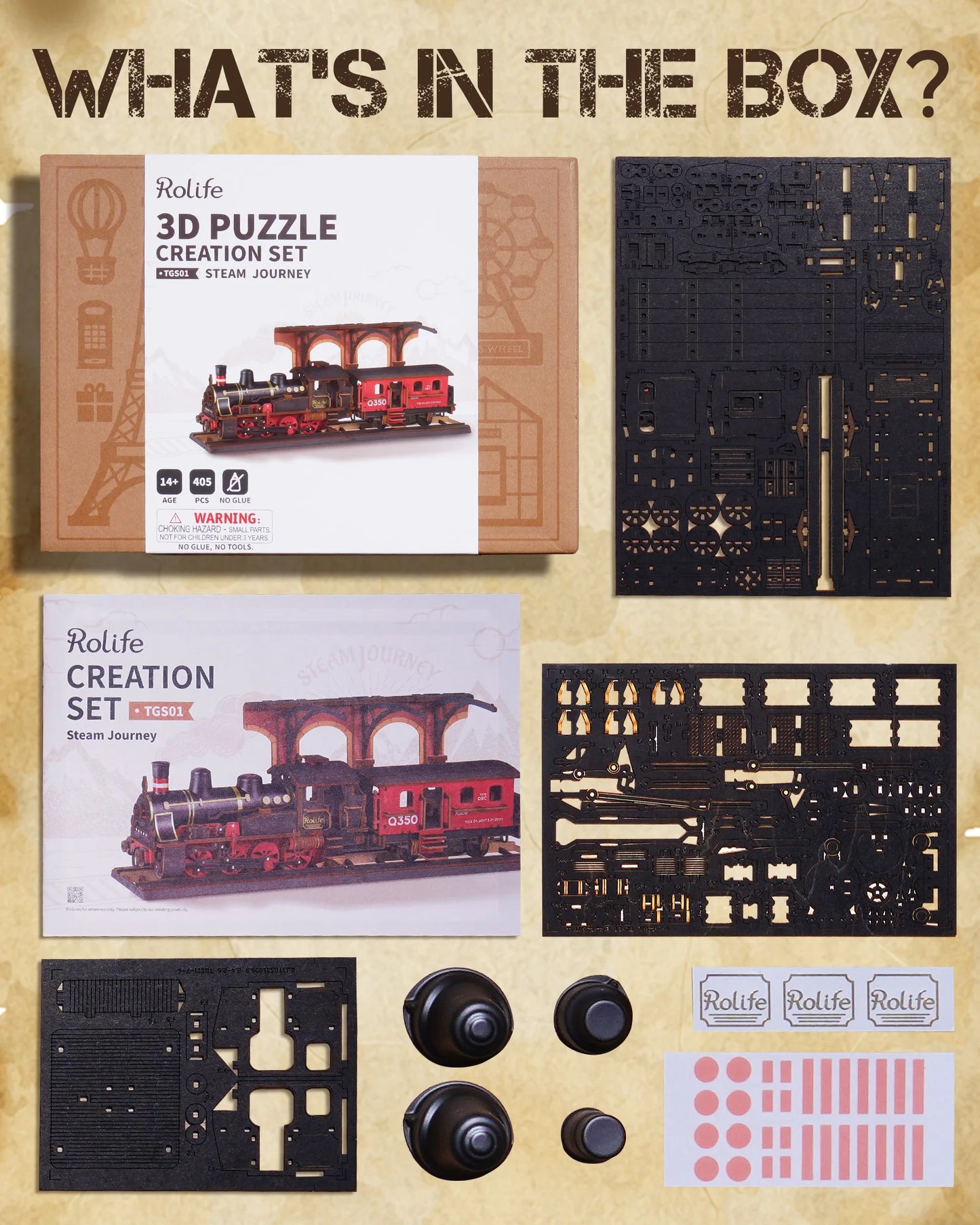 Steam Journey 3D Wooden Train Puzzle by Rolife