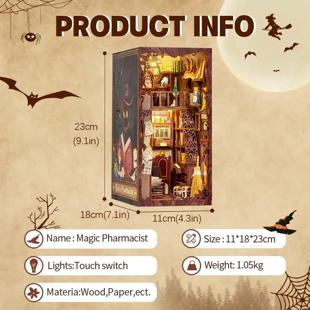Magic Pharmacist book nook kit – finished result