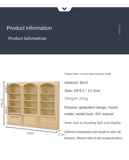 1:12 Scale Triple Bookshelf   