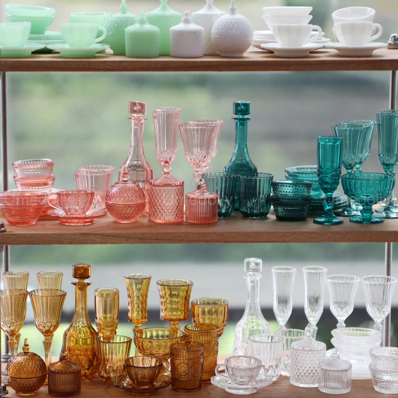 1:6 Miniature Dollhouse Glassware Set – Decanters & Cups   