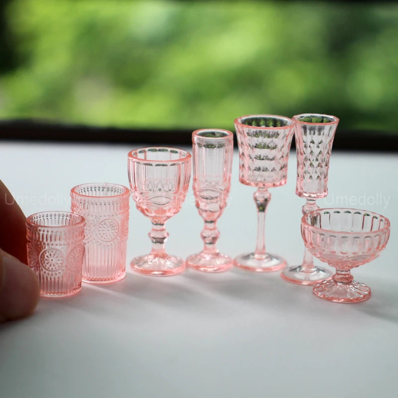 1:6 Miniature Dollhouse Glassware Set – Decanters & Cups   