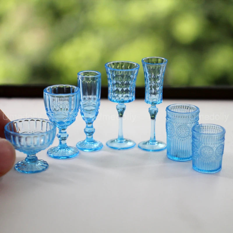 1:6 Miniature Dollhouse Glassware Set – Decanters & Cups   