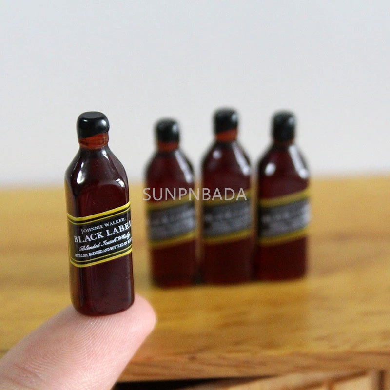 1/6 Scale Miniature Wine & Whisky Bottle Set for Dollhouse & BJD   