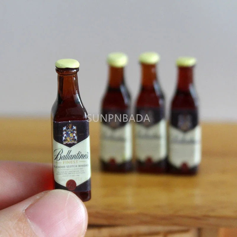 1/6 Scale Miniature Wine & Whisky Bottle Set for Dollhouse & BJD   