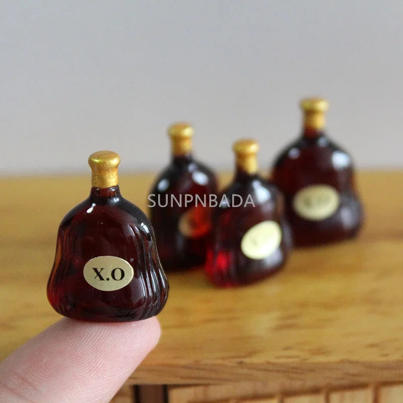 1/6 Scale Miniature Wine & Whisky Bottle Set for Dollhouse & BJD   