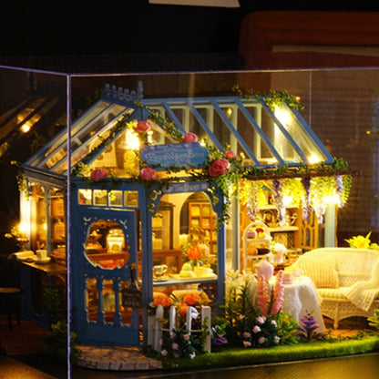 Cutebee Rose Garden Tea House DIY Dollhouse Kit