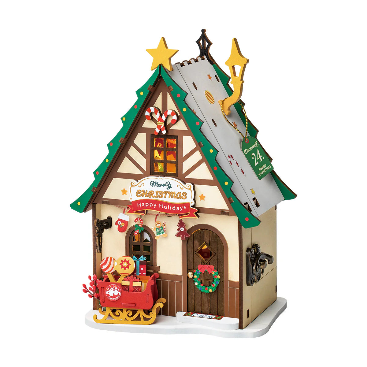 Rolife Twinkling Christmas House DIY Miniature Kit