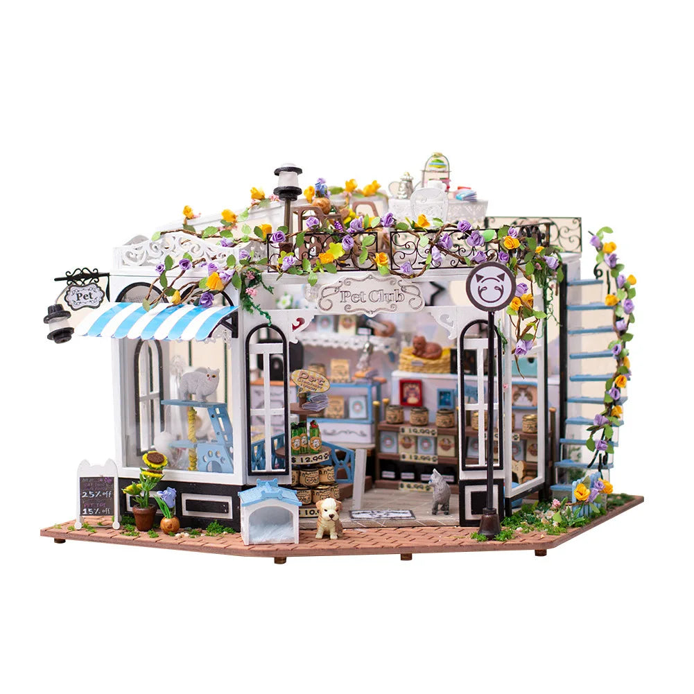 Pet Shop K065 DIY Miniature Store Dollhouse - Mycutebee