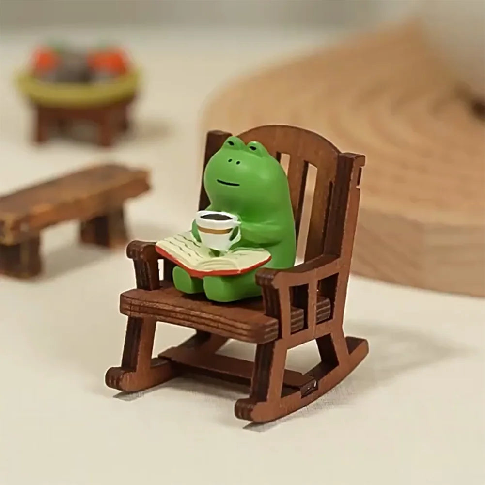 Cute Frog Rocking Chair Miniature   