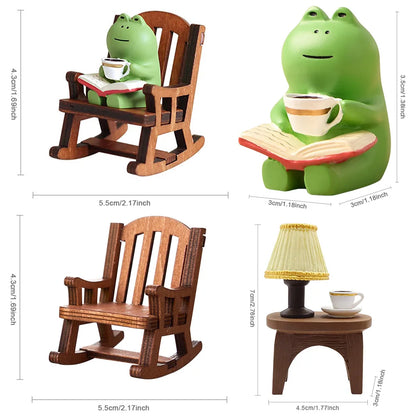 Cute Frog Rocking Chair Miniature   