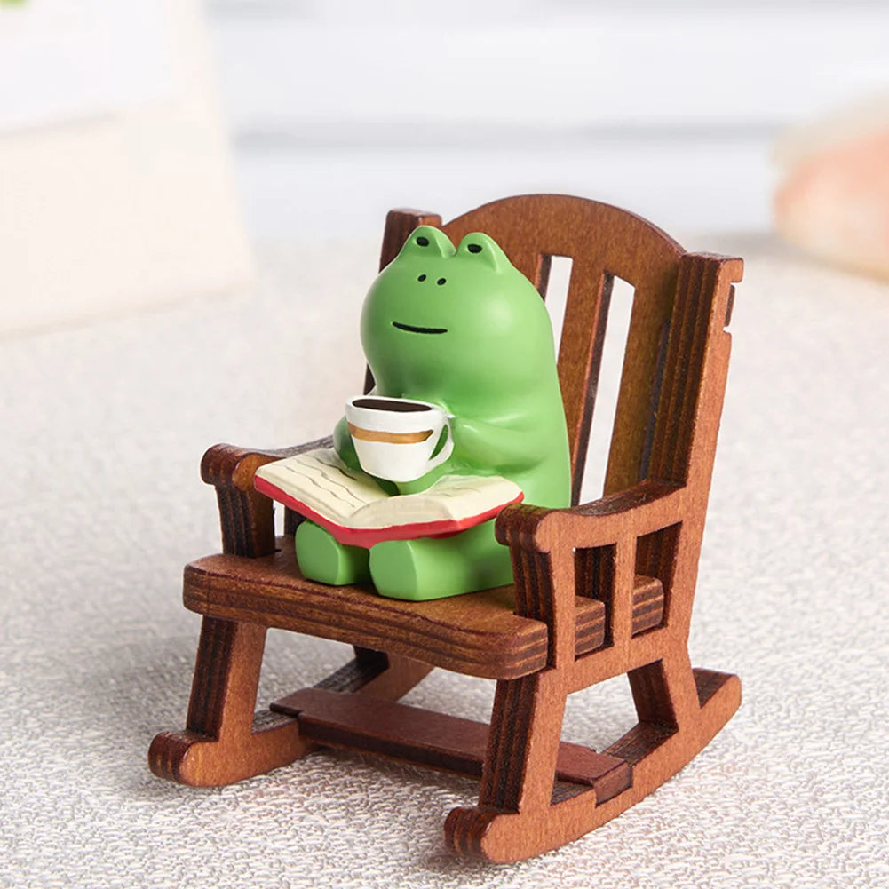 Cute Frog Rocking Chair Miniature   
