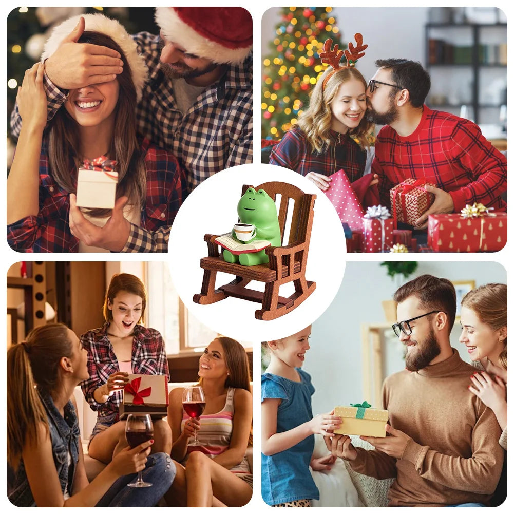 Cute Frog Rocking Chair Miniature   