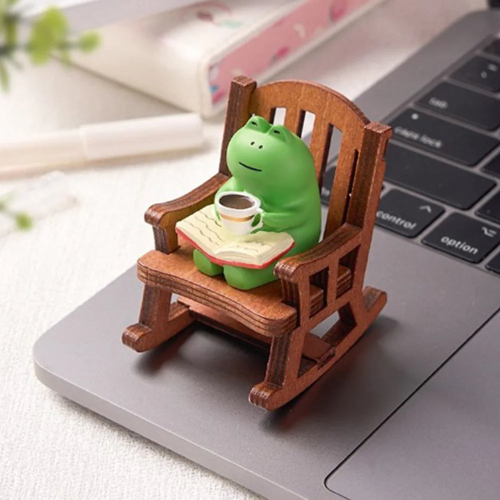 Cute Frog Rocking Chair Miniature   