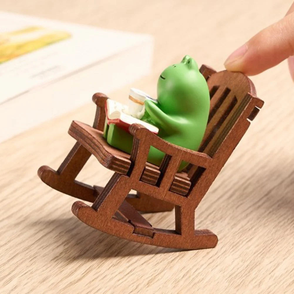 Cute Frog Rocking Chair Miniature   