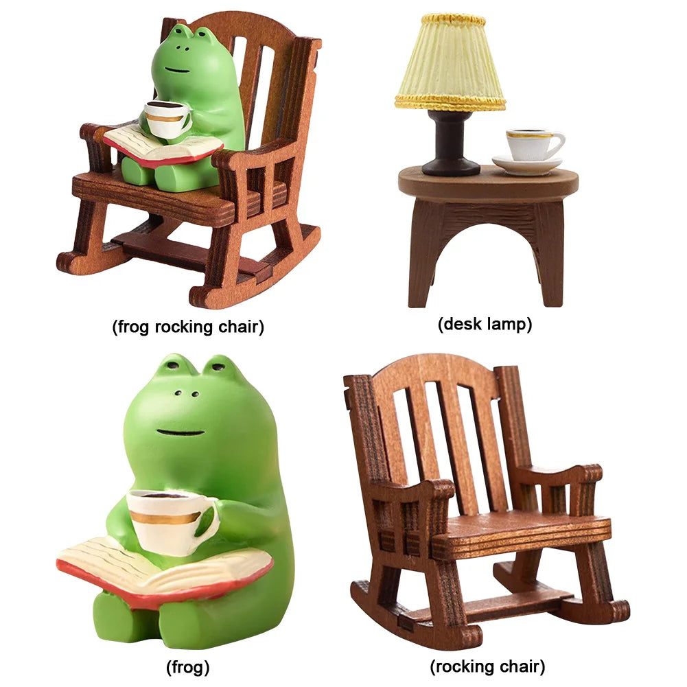 Cute Frog Rocking Chair Miniature   