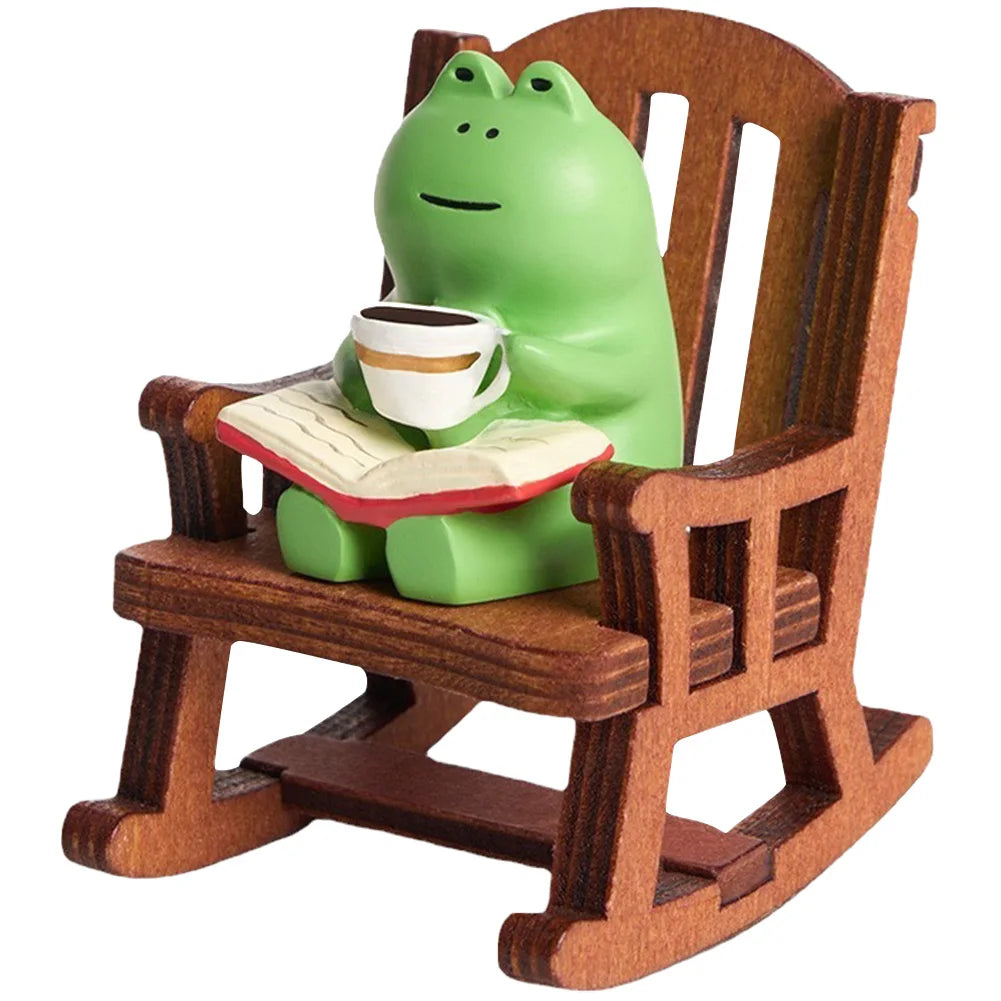 Cute Frog Rocking Chair Miniature   