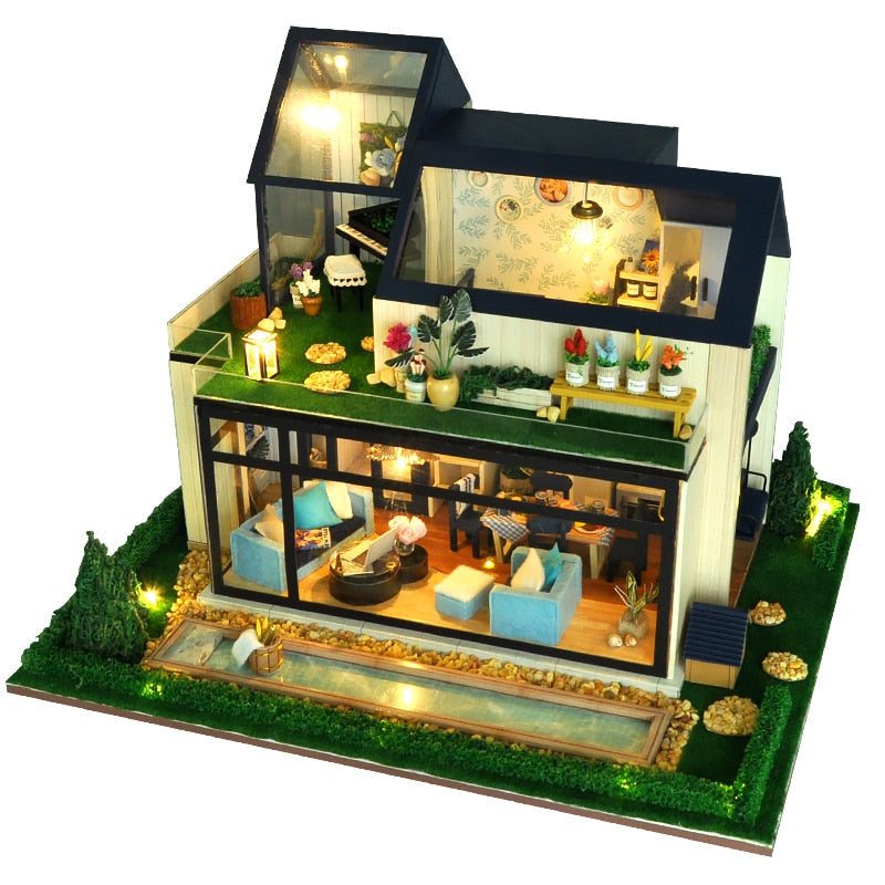 Nordic Villa DIY Miniature Dollhouse Kit - Mycutebee