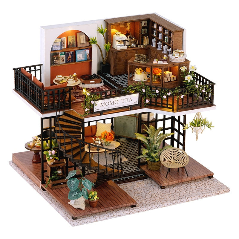 Forest Tea Shop DIY Miniature Dollhouse Kit - Mycutebee