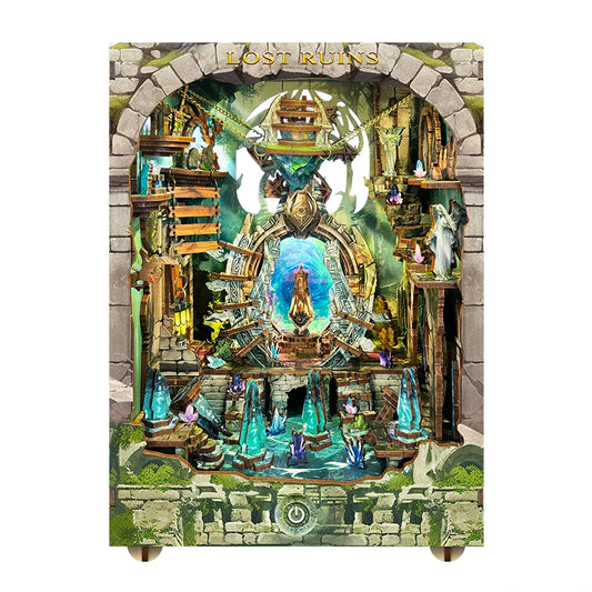 Lost Ruins DIY Fantasy Book Nook with LED Crystals  
