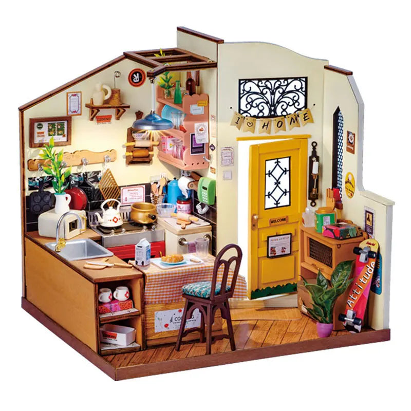 Robotime Rolife Cozy Kitchen DIY Dollhouse Kit