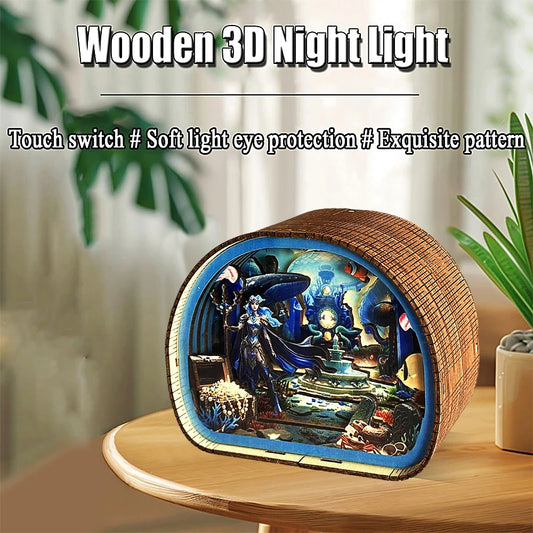 Magical Underwater World DIY Night Light Kit – 3D Wooden Puzzle  