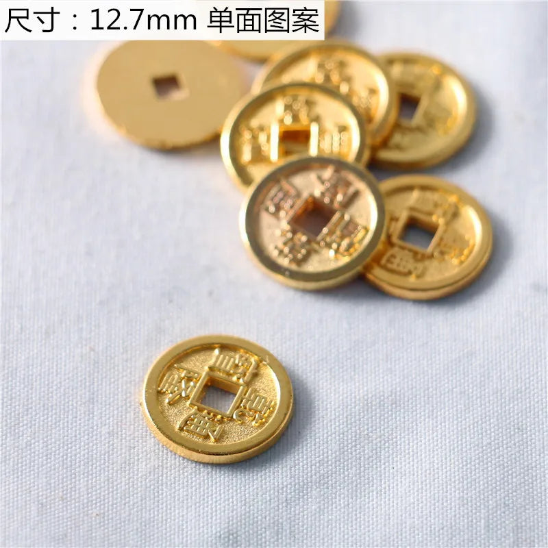 Mini Gold Bar & Coin Set – 5pcs Dollhouse Props   