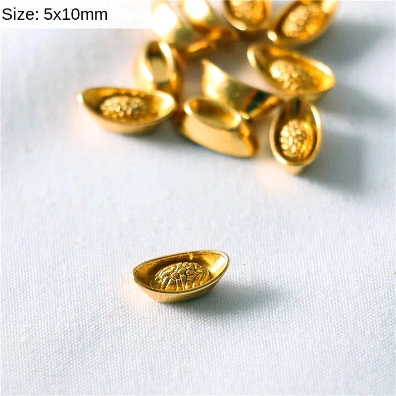 Mini Gold Bar & Coin Set – 5pcs Dollhouse Props   