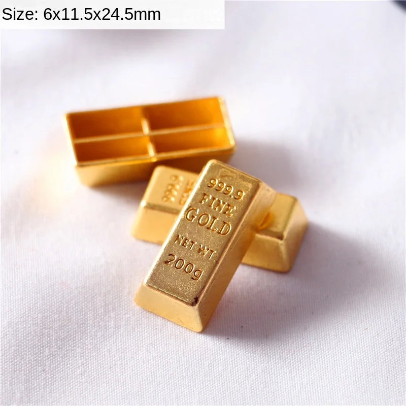 Mini Gold Bar & Coin Set – 5pcs Dollhouse Props   