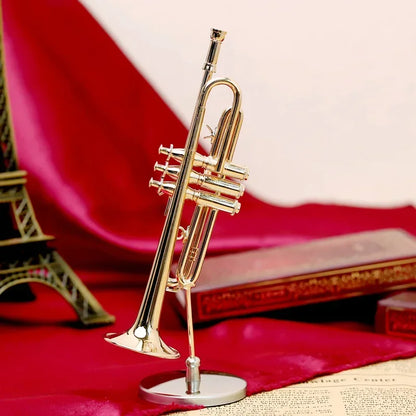 Mini Gold Trumpet Model with Gift Box – Collectible Decor   