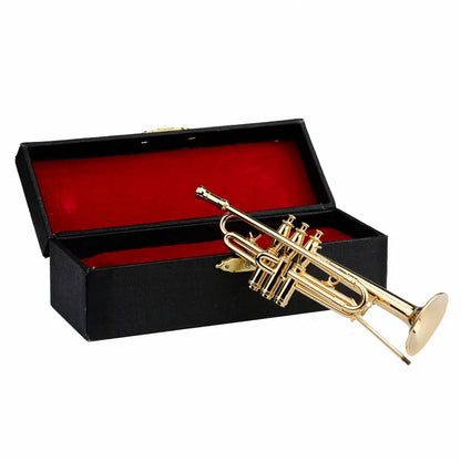 Mini Gold Trumpet Model with Gift Box – Collectible Decor   