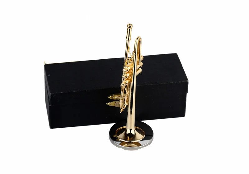 Mini Gold Trumpet Model with Gift Box – Collectible Decor   