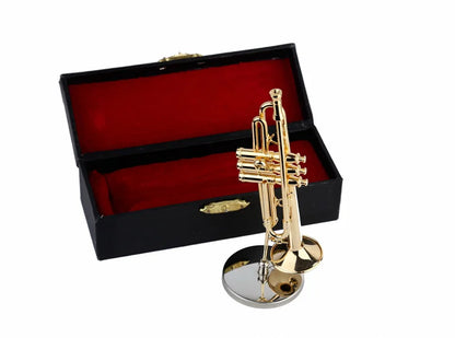 Mini Gold Trumpet Model with Gift Box – Collectible Decor   