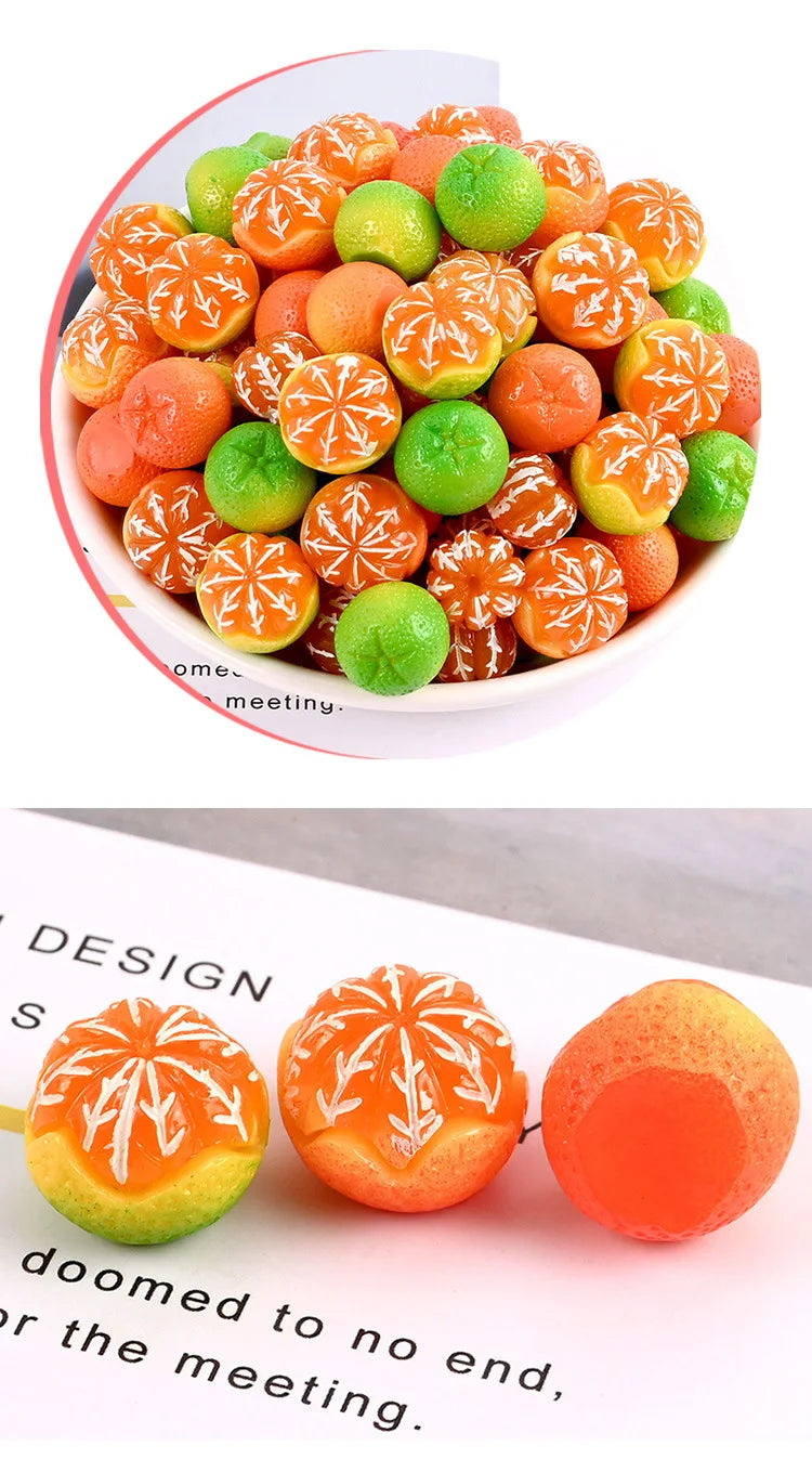 Mini Resin Orange Charms – Flatback DIY Craft (10pcs)   
