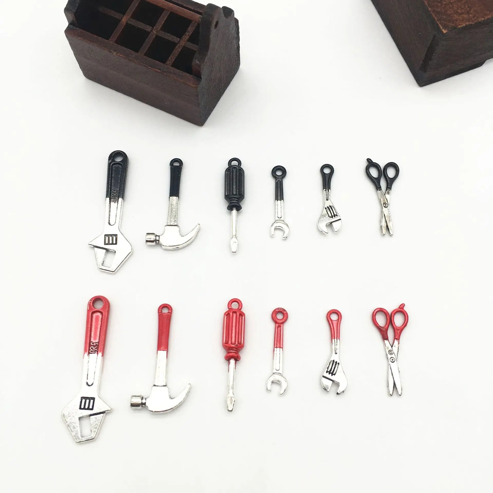 Mini Toolbox with Tools – 1:12 Scale Dollhouse Repair Set   