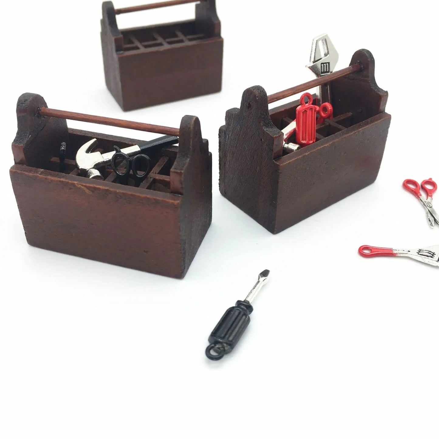 Mini Toolbox with Tools – 1:12 Scale Dollhouse Repair Set   
