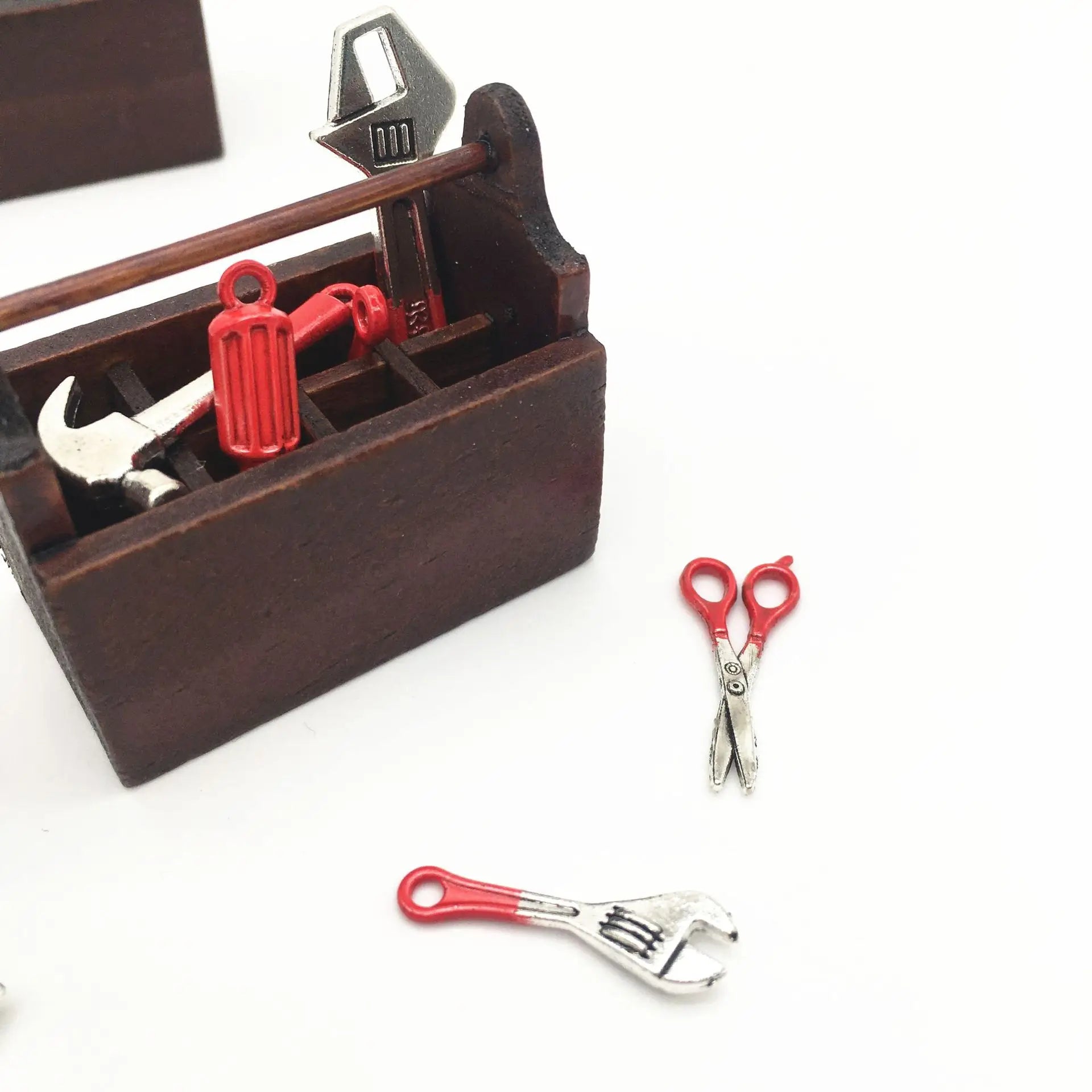 Mini Toolbox with Tools – 1:12 Scale Dollhouse Repair Set   