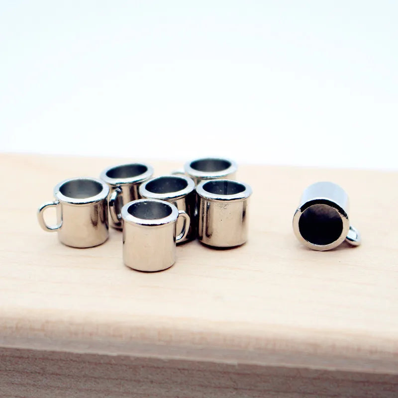 Miniature Alloy Coffee Cups – Set of 3 | 1:12 Scale Dollhouse Metal Mugs   